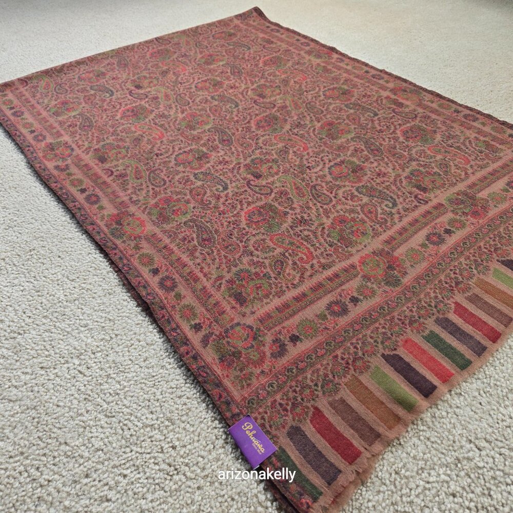 NWT Wool Scarf Lightweight Colorful Paisley - Picture 2 of 11
